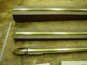3 stages of inletting bronze barrels