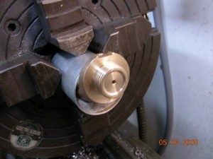 Receiver end - note hole for valve striker rod and slot for trigger plate