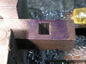 Square hole with taper