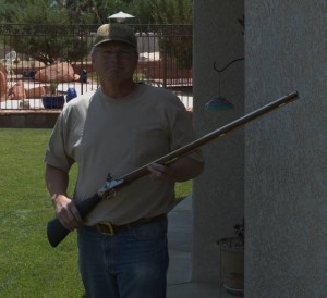 Hank proudly displaying first finished Lukens DNH