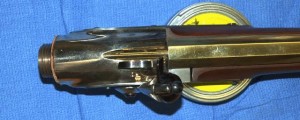 Top view of receiver - striker ahead of lever - uncocked